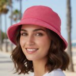کلاه باکت حوله ای رنگ سرخابی زنانه برند I AM
