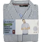 پیراهن نخی مردانه اورجینال رنگ سفید راه راه برند لیورجی (LIVERGY)