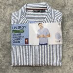 پیراهن نخی مردانه اورجینال رنگ سفید راه راه برند لیورجی (LIVERGY) - Image 6